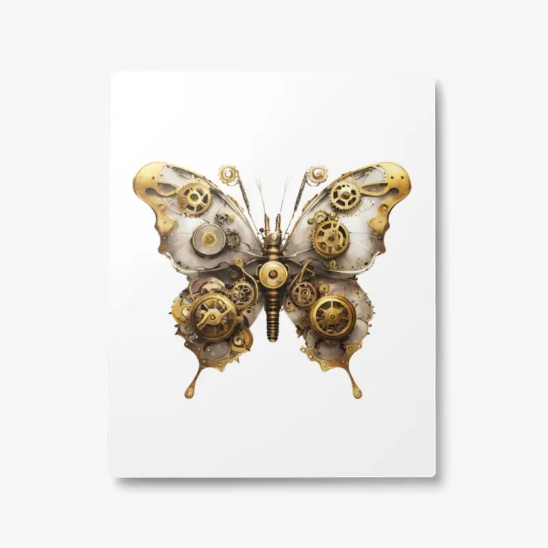 butterfly steampunk gold