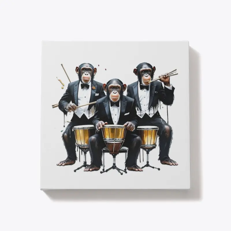 monkeys playing drums