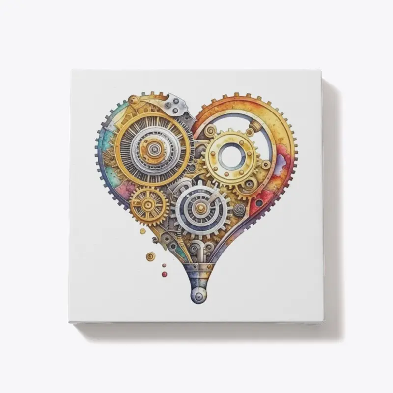 Watercolor Steampunk heart